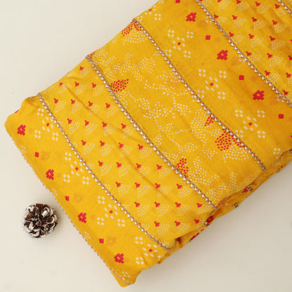 Chanderi Print Gota Work Fabric