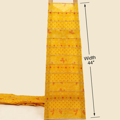 Chanderi Print Gota Work Fabric