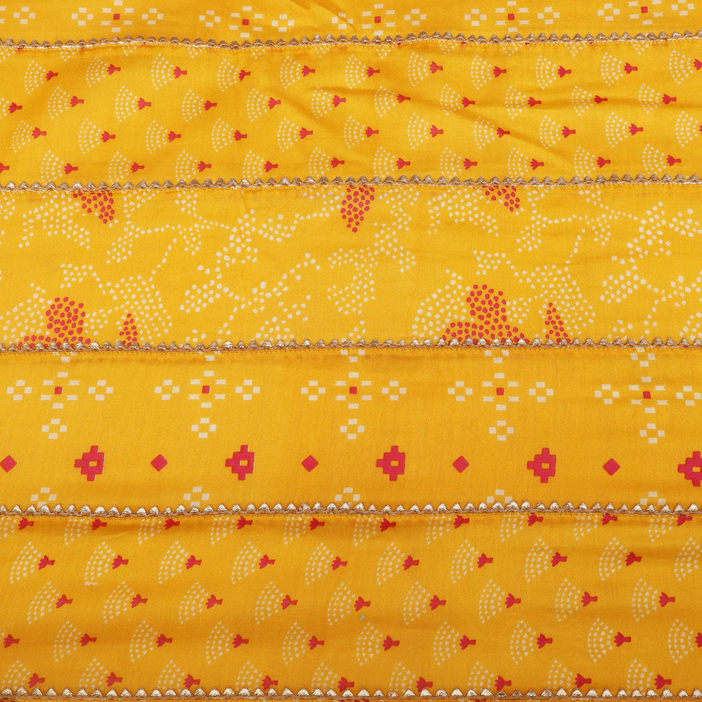 Chanderi Print Gota Work Fabric
