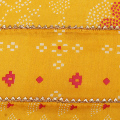 Chanderi Print Gota Work Fabric
