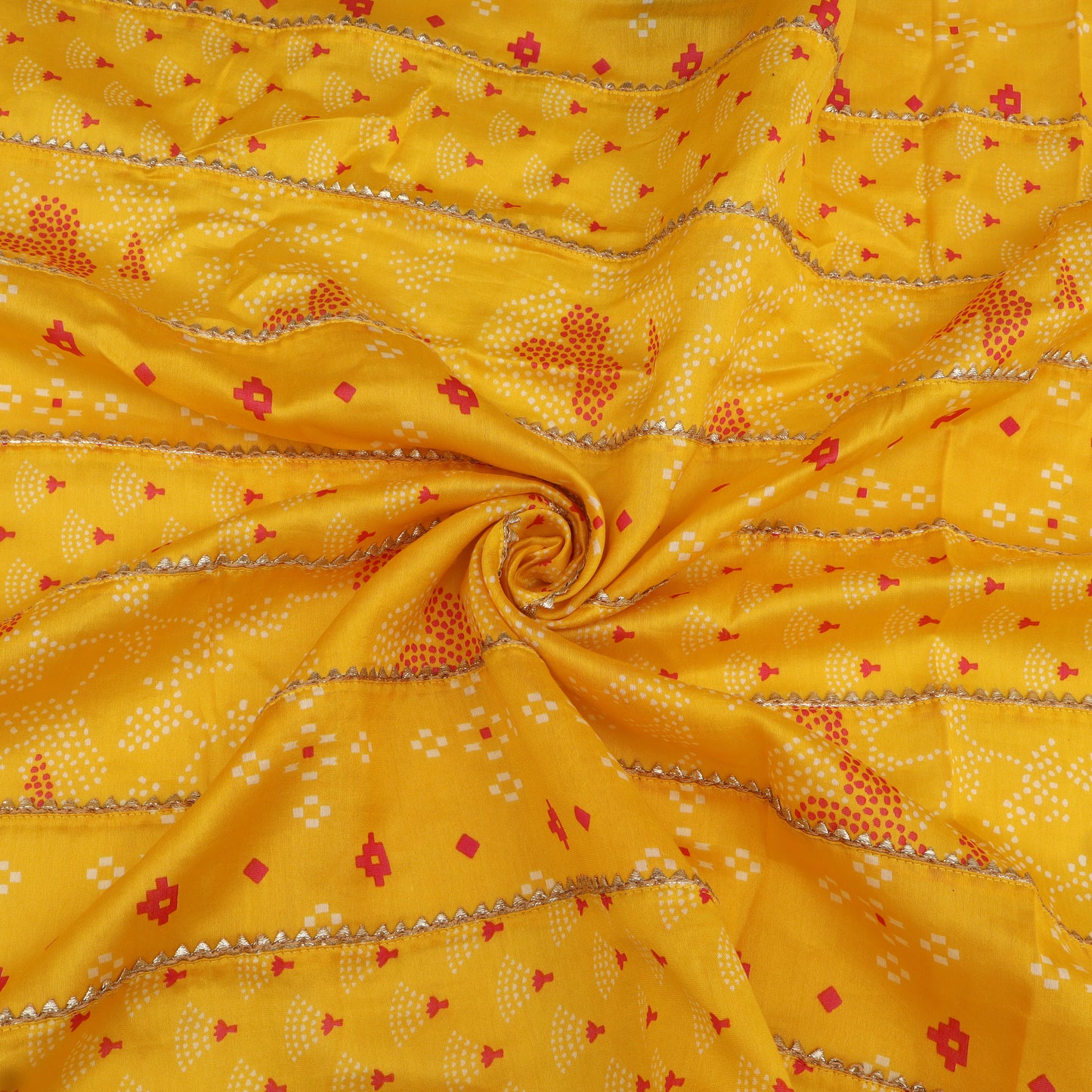 Chanderi Print Gota Work Fabric