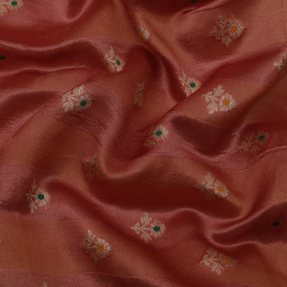 Peach Color Brocade Fabric
