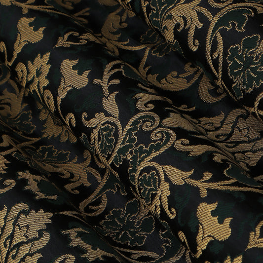 Bottle Green Color Brocade Fabric