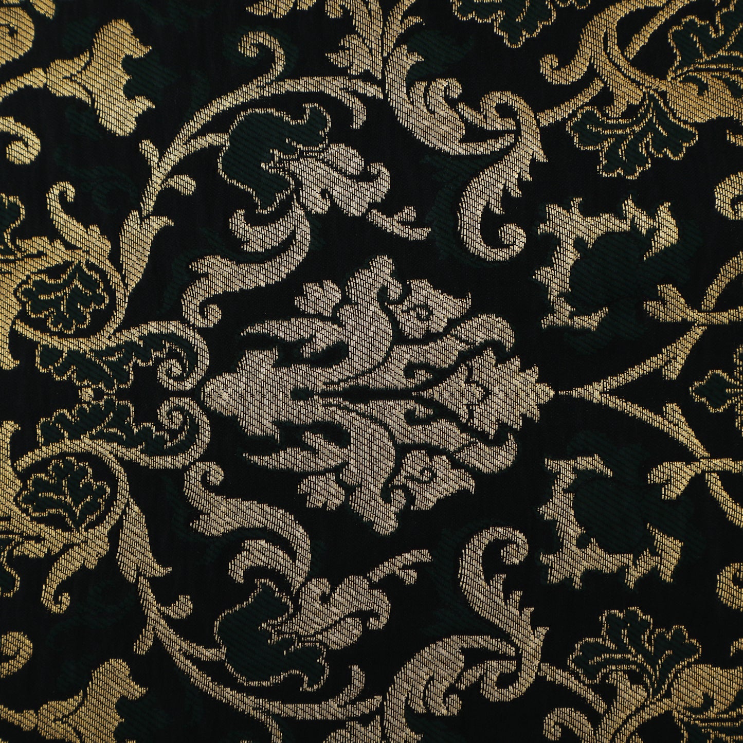 Bottle Green Color Brocade Fabric