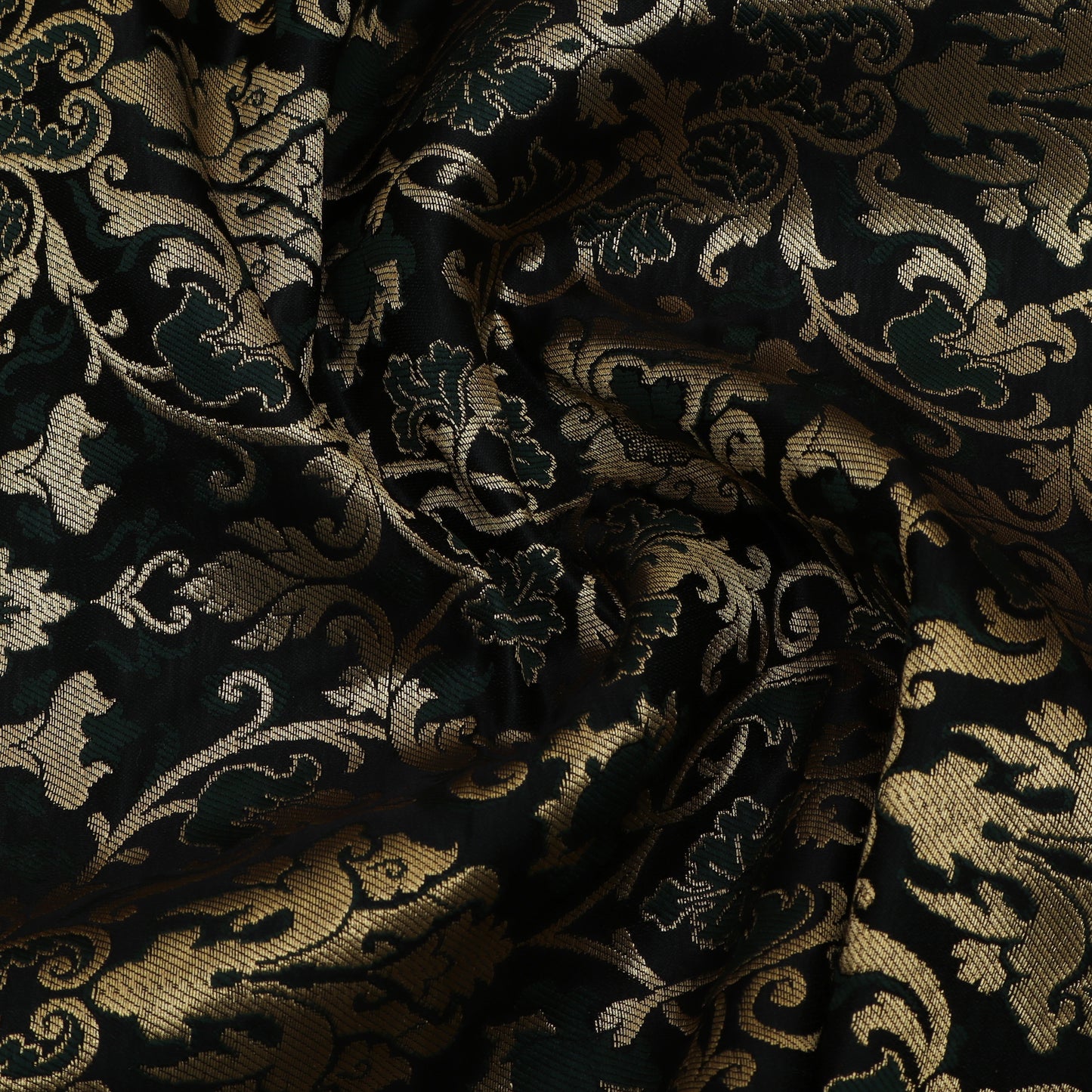 Bottle Green Color Brocade Fabric