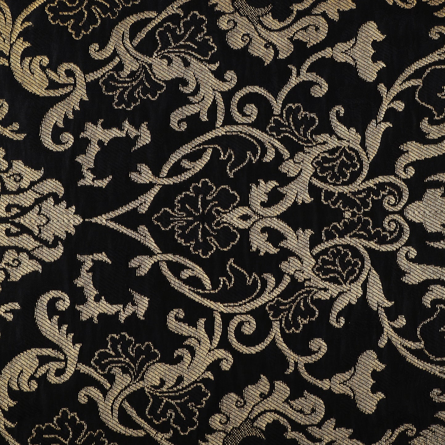 Black Color Brocade Fabric