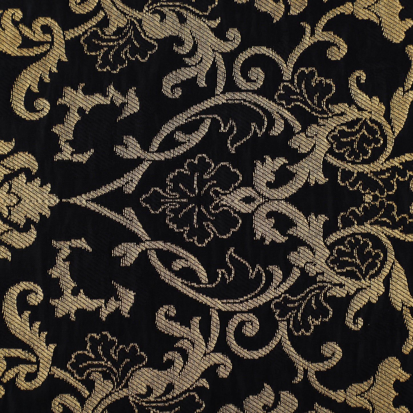 Black Color Brocade Fabric