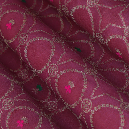 Onion Color Brocade Fabric