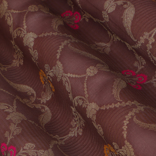 Onion Color Brocade Fabric