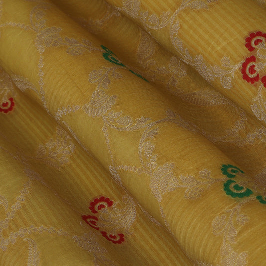 Yellow Color Brocade Fabric