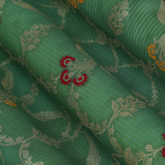 Green Color Brocade Fabric