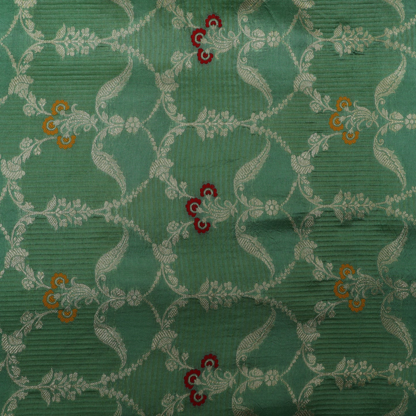 Green Color Brocade Fabric