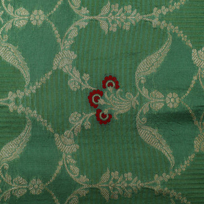 Green Color Brocade Fabric