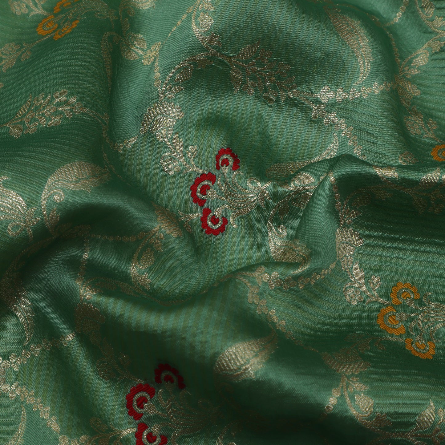 Green Color Brocade Fabric