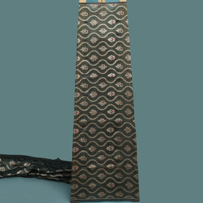 Steel Grey Color Brocade Fabric