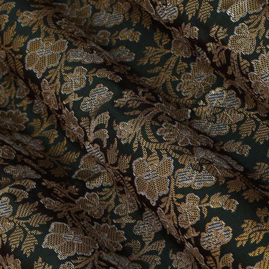 Bottle Green Color Brocade Fabric