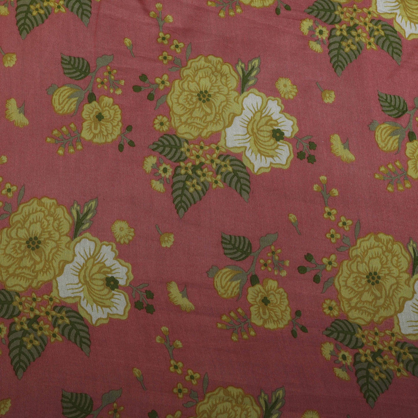 Peach Burst Color Chanderi Print Fabric