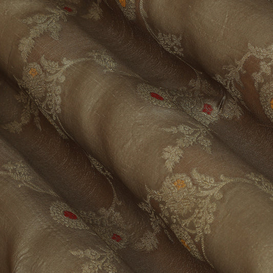 Brown Color Brocade Fabric