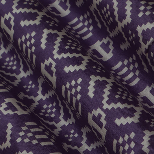 Mauve Color Chanderi Print Fabric