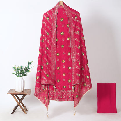 Rani Pink Unstitched Crepe Suit for Women