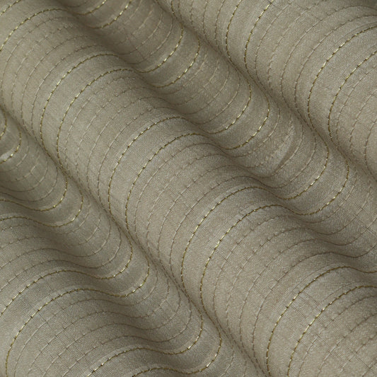 Beige Color Slub Silk Pintex Fabric