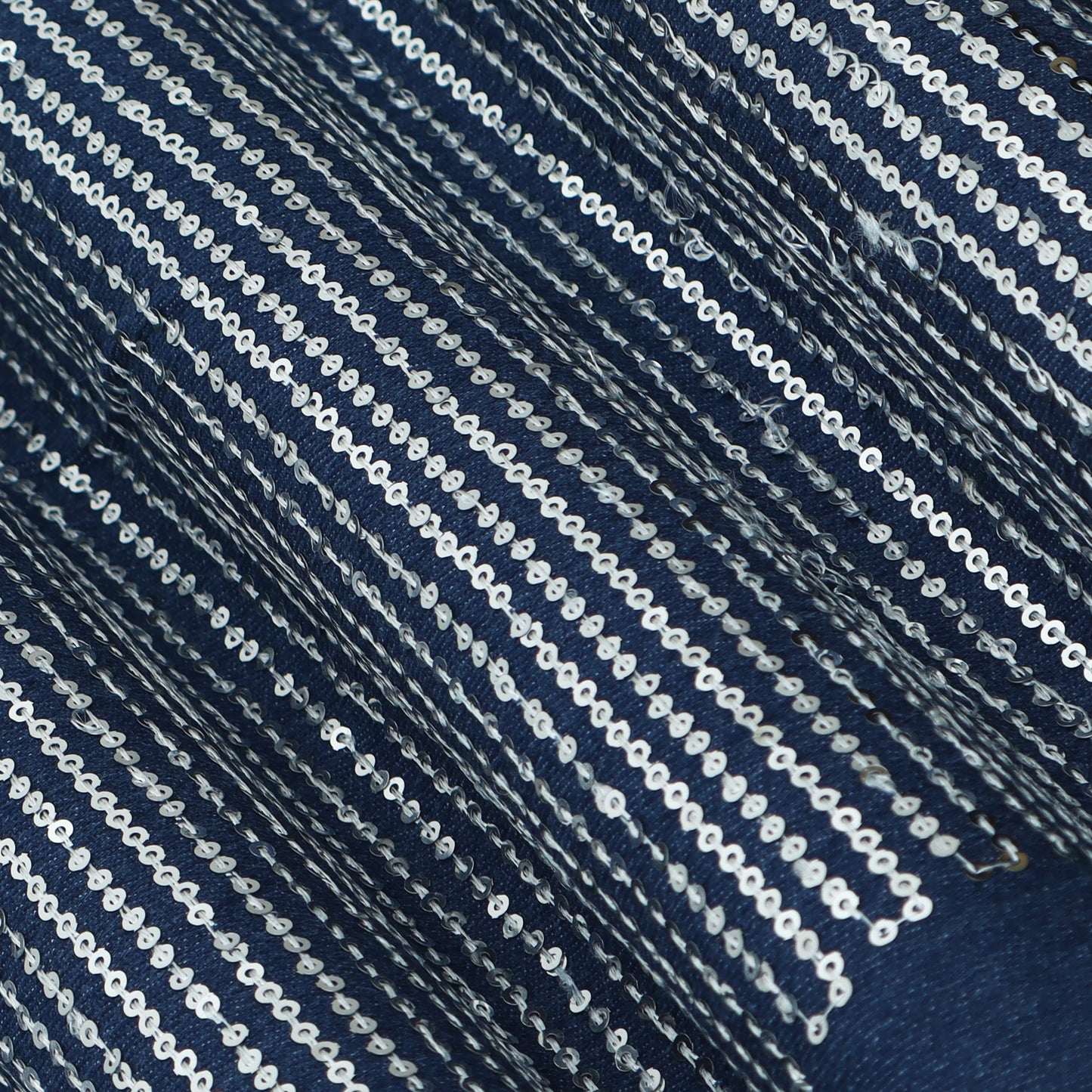 Denim Sequins Embroidery Fabric