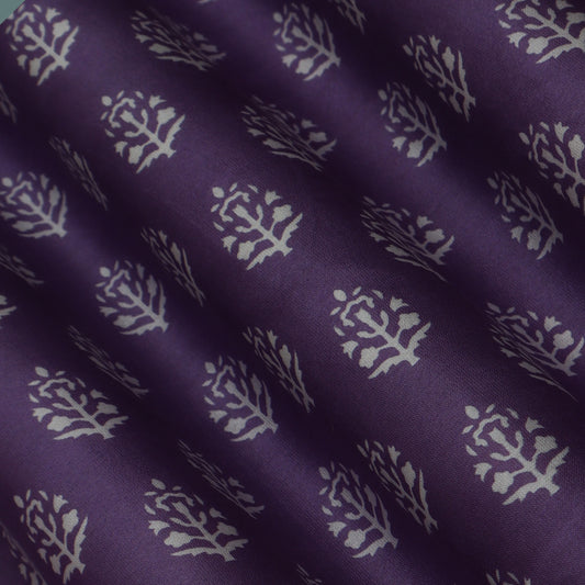 Mauve Color Chanderi Print Fabric