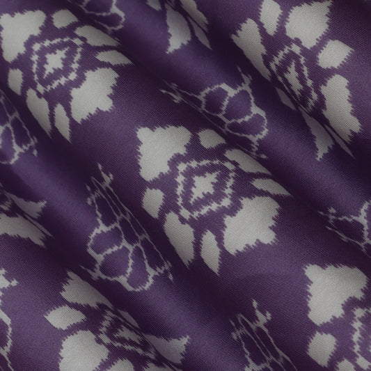 Mauve Color Chanderi Print Fabric