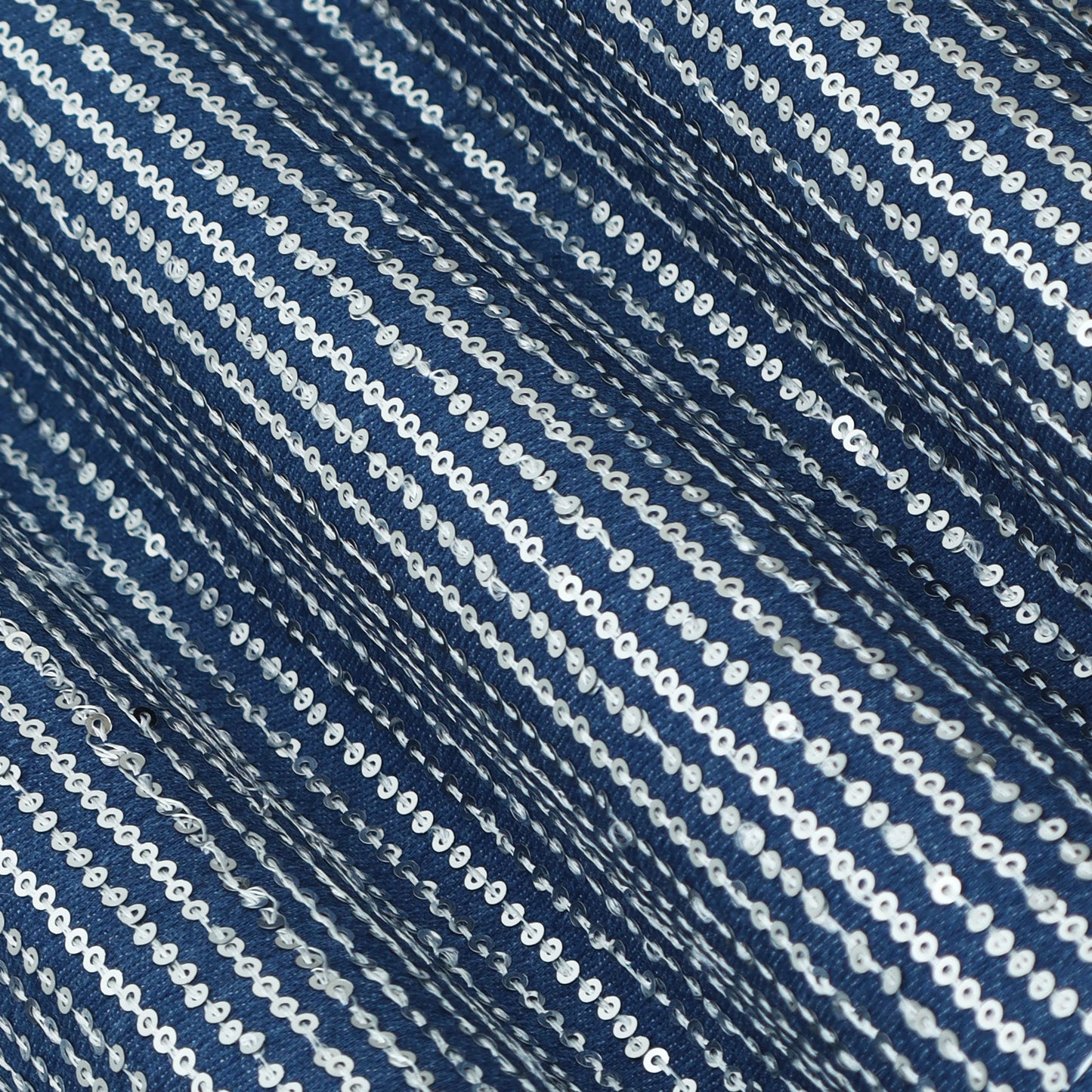 Denim Sequins Embroidery Fabric