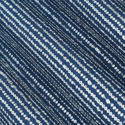 Denim Sequins Embroidery Fabric