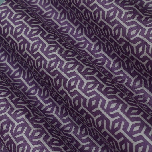 Mauve Color Chanderi Print Fabric