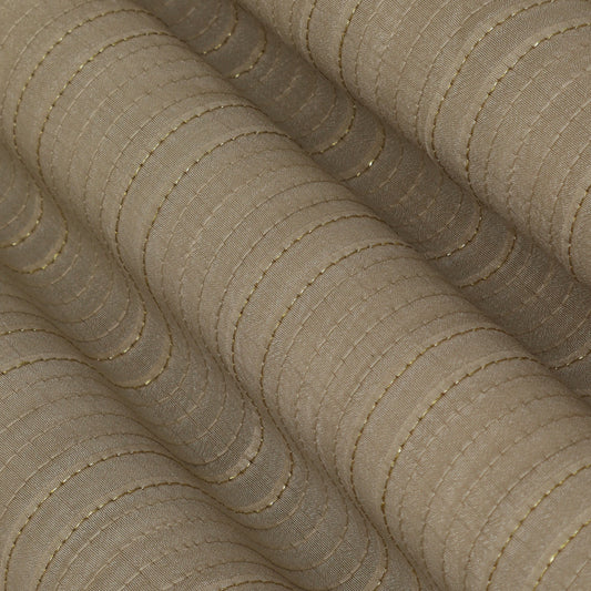 Beige Color Slub Silk Pintex Fabric