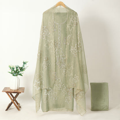Mint Green Unstitched Tissue Suit for Women