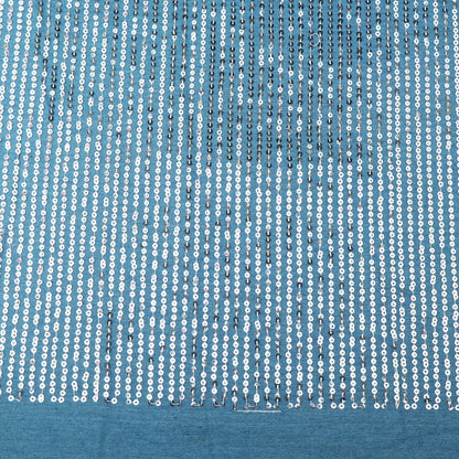 Denim Sequins Embroidery Fabric