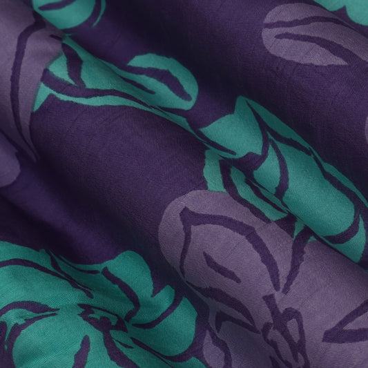 Floral Slub Chanderi Print Fabric