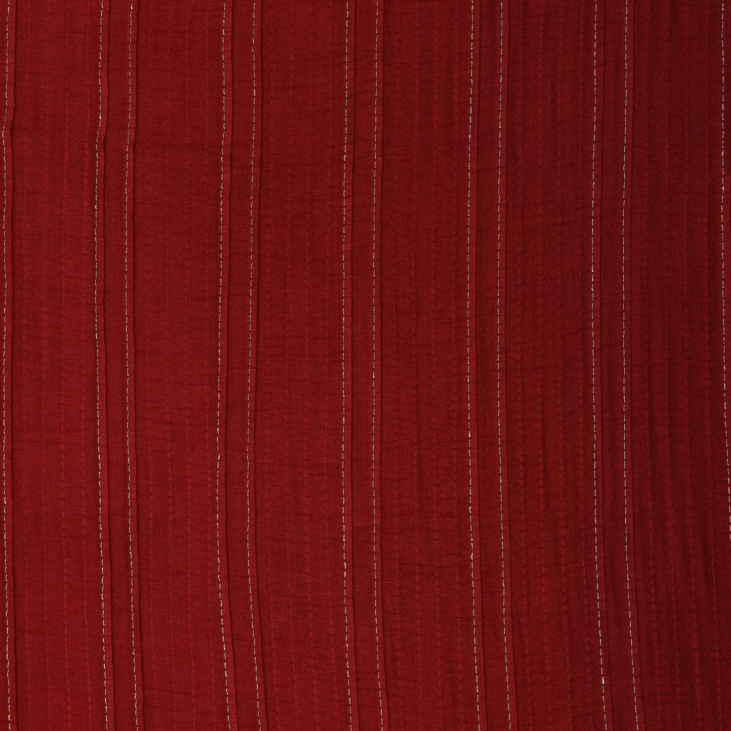 Red Color Slub Silk Pintex Fabric