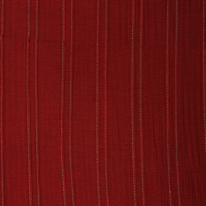 Red Color Slub Silk Pintex Fabric