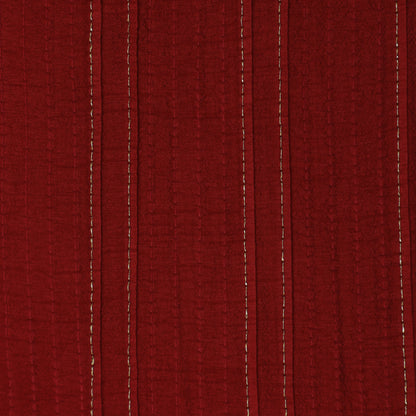 Red Color Slub Silk Pintex Fabric