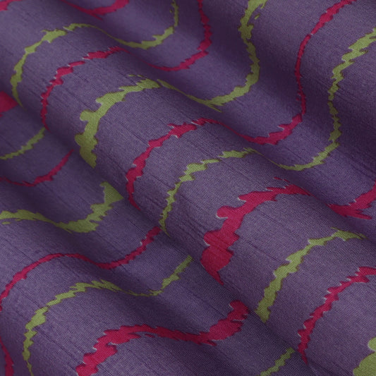 ZigZag Slub Chanderi Print Fabric