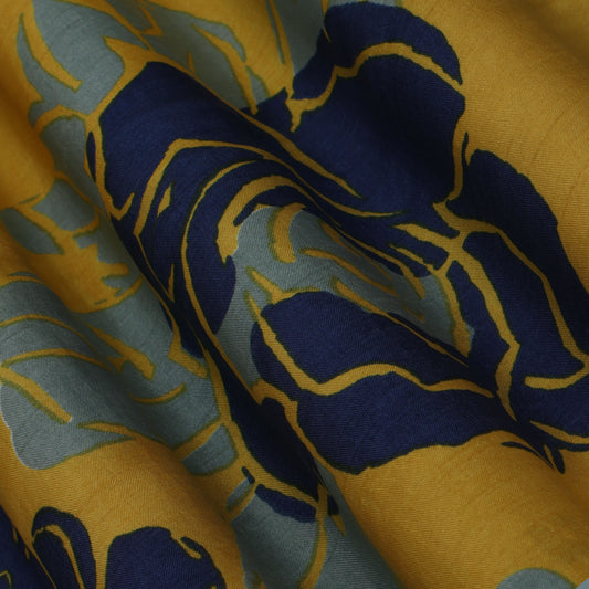 Floral Slub Chanderi Print Fabric