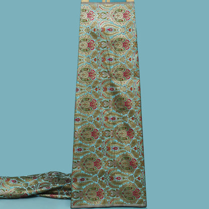 Sea Green Color KimKhab Brocade Fabric