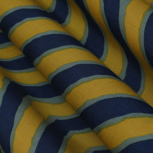 ZigZag Slub Chanderi Print Fabric