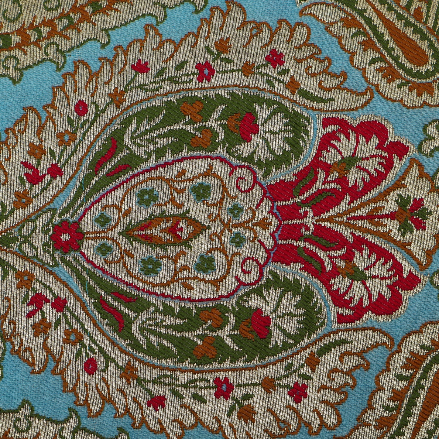 Sea Green Color KimKhab Brocade Fabric