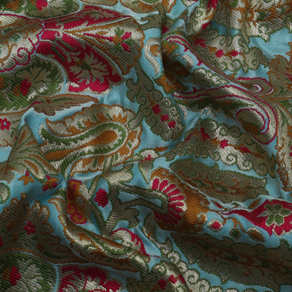 Sea Green Color KimKhab Brocade Fabric
