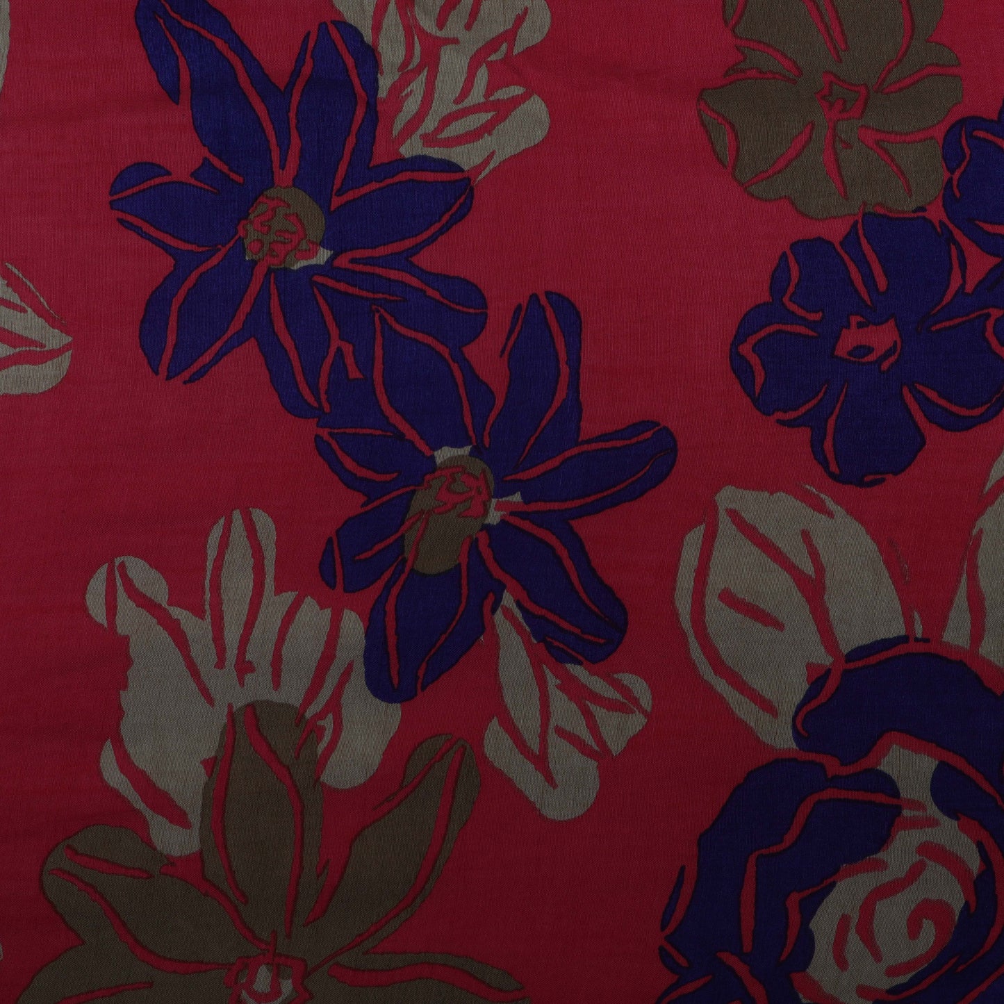 Floral Slub Chanderi Print Fabric