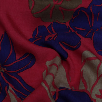 Floral Slub Chanderi Print Fabric