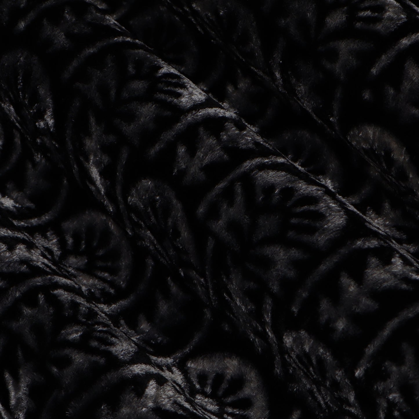 Black Color Velvet Print Fabric