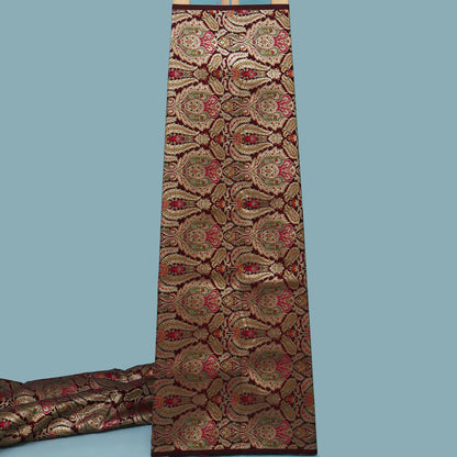 Brown Color KimKhab Brocade Fabric