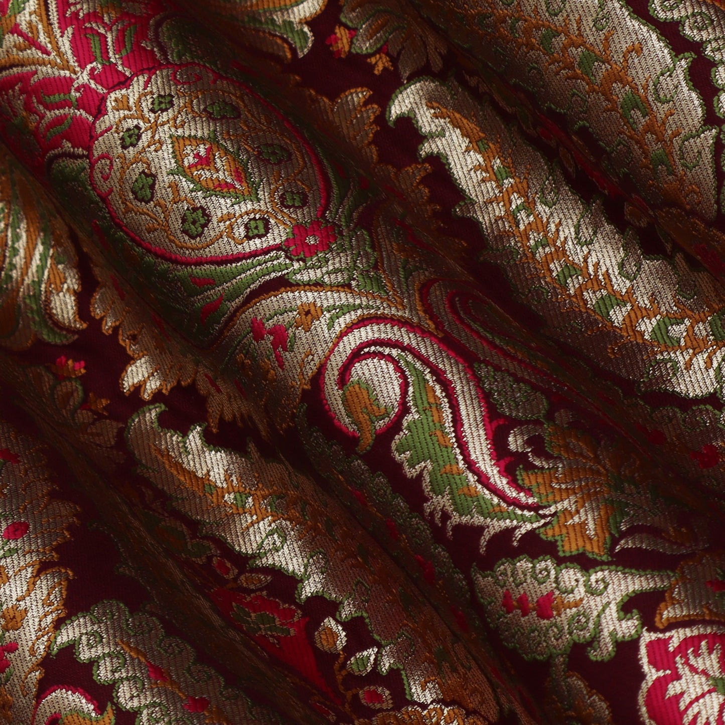 Brown Color KimKhab Brocade Fabric