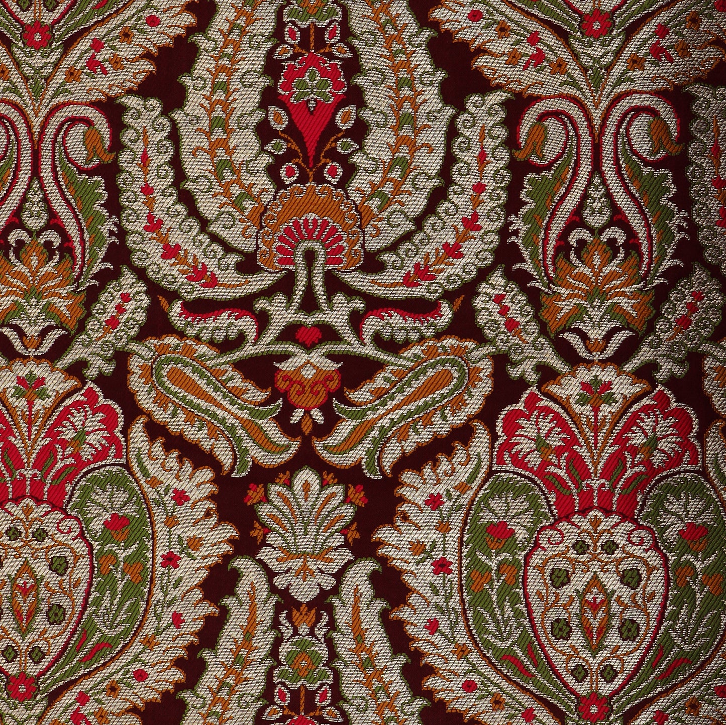 Brown Color KimKhab Brocade Fabric